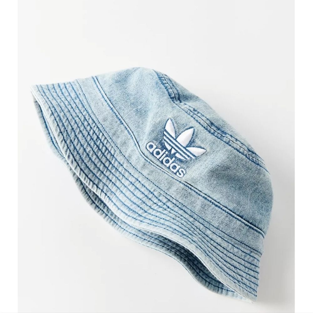 🆕️Adidas denim trefoil Women's stonewashed classic Logo Bucket Hat OS - Picture 16 of 16